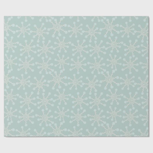 Blue Snowflake Pattern Cadeaupapier (Vlak)
