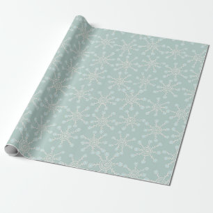 Blue Snowflake Pattern Cadeaupapier