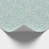 Blue Snowflake Pattern Cadeaupapier (Hoek)