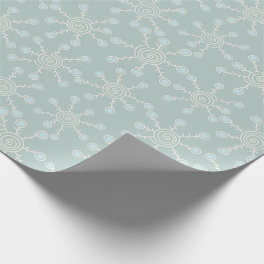 Blue Snowflake Pattern Cadeaupapier (Hoek)