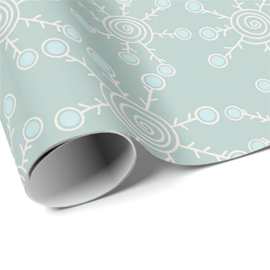 Blue Snowflake Pattern Cadeaupapier (Rol Hoek)