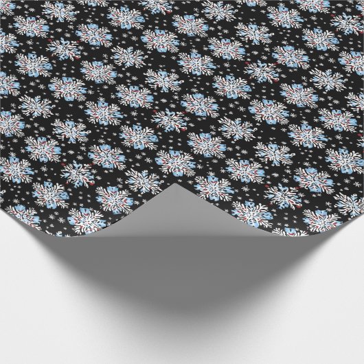 Blue Snowflake Pattern Cadeaupapier (Hoek)