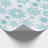 Blue Snowflake Pattern Cadeaupapier (Hoek)