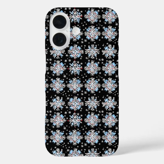 Blue Snowflake Pattern Case-Mate iPhone Case (Achterkant)