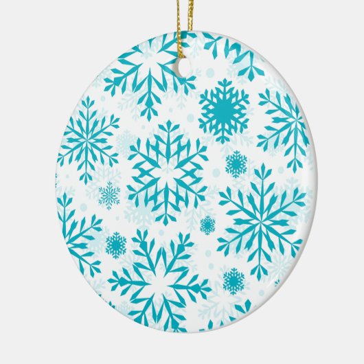 Blue Snowflake Pattern Ceramic Christmas Ornament  (Links)