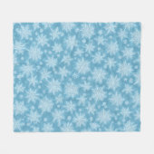 Blue Snowflake Pattern Fleece Deken (Voorkant (Horizontaal))
