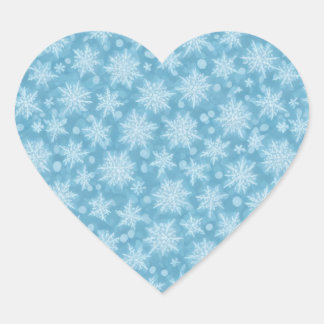 Blue Snowflake Pattern Hart Sticker
