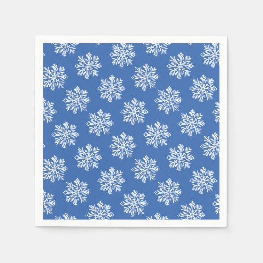 Blue Snowflake Pattern Kerstvakantie Servet (Voorkant)