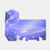 Blue Snowflake Pattern kerstvierkant Bedankdoosjes (Uitgevouwen)