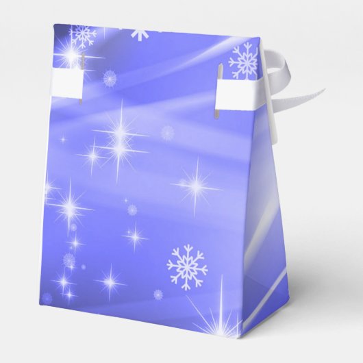 Blue Snowflake Pattern kerstvierkant Bedankdoosjes (Achterkant)