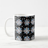 Blue Snowflake Pattern Koffiemok (Links)