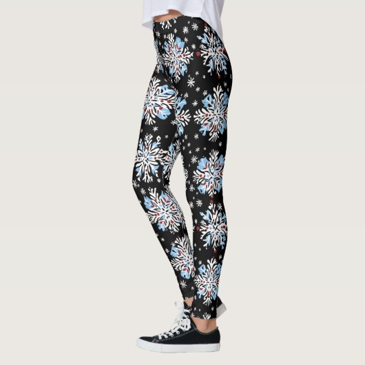 Blue Snowflake Pattern Leggings (Links)
