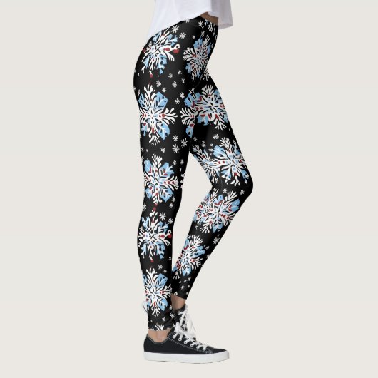Blue Snowflake Pattern Leggings (Rechts)