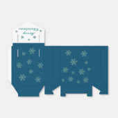 Blue Snowflake Pattern Merry Kerstfeestdag Bedankdoosjes (Uitgevouwen)