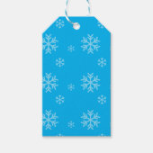 Blue Snowflake Pattern Modern Winter Holiday Cadeaulabel (Voorkant)