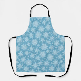 Blue Snowflake Pattern Schort