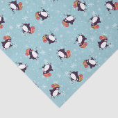 Blue Snowflake Penguin-kerstpatroon Tissuepapier (Detail)