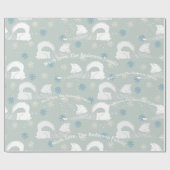 Blue Snowflake Personalized Fox Knit Aztec Sweater Cadeaupapier (Vlak)