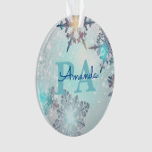 Blue Snowflake Personalized Name PA Ornament (voorkant)