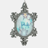 Blue Snowflake Personalized Name PA Tin Sneeuwvlok Ornament (Links)
