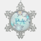 Blue Snowflake Personalized Name PA Tin Sneeuwvlok Ornament (Voorkant)