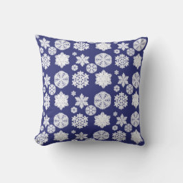 Blue Snowflake Pillow Kussen