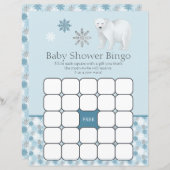 Blue Snowflake Polar Beer Baby shower Bingo Game (Voorkant / Achterkant)