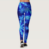 Blue Snowflake Psychedelic Mandelbrot Fractal Leggings (Achterkant)