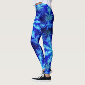 Blue Snowflake Psychedelic Mandelbrot Fractal Leggings (Links)
