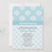 Blue Snowflake Quinceanera-uitvindingen Kaart (Voorkant)