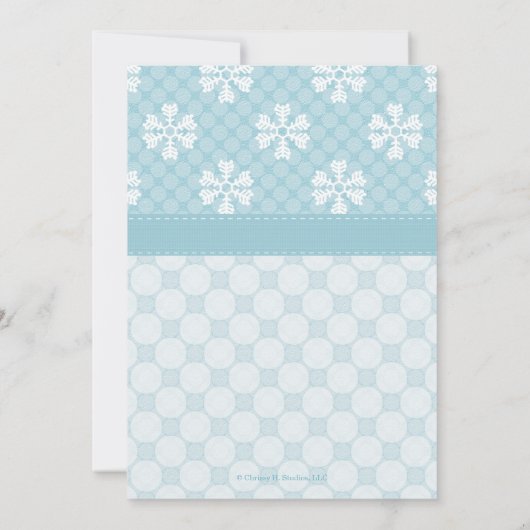 Blue Snowflake Quinceanera-uitvindingen Kaart (Achterkant)