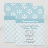 Blue Snowflake Quinceanera-uitvindingen Kaart (Voorkant / Achterkant)