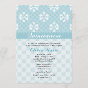 Blue Snowflake Quinceanera-uitvindingen Kaart