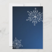 Blue Snowflake repetitie diner Kaart (Achterkant)