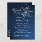 Blue Snowflake repetitie diner Kaart (Voorkant / Achterkant)