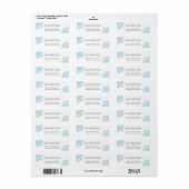 Blue Snowflake Retour Adres Sticker of Label (Full Sheet)