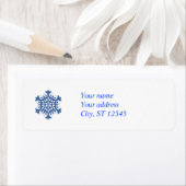 Blue Snowflake Return Address Label (Insitu)