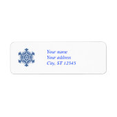 Blue Snowflake Return Address Label (Voorkant)