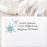 Blue Snowflake Return Address Label<br><div class="desc">This design is a hand painted watercolor.  Perfect for the winter season!</div>