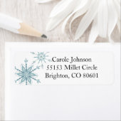 Blue Snowflake Return Address Label (Insitu)