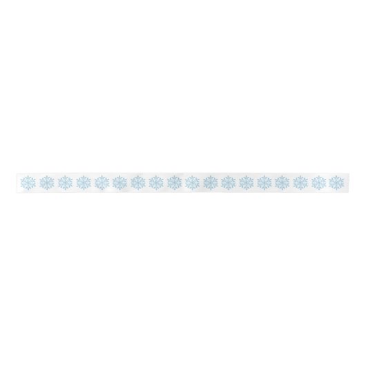 Blue Snowflake Ribbon Satijnen Lint (Voorkant)