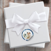 Blue Snowflake Ronde Kerst Foto Sticker