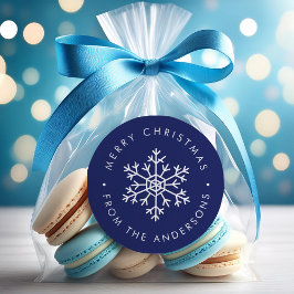 Blue Snowflake Ronde Sticker