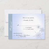 Blue Snowflake RSVP Kaartje (Voorkant)