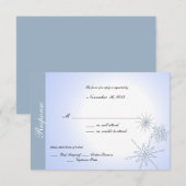 Blue Snowflake RSVP Kaartje (Voorkant / Achterkant)