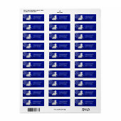 Blue Snowflake Shih Tzu Return Address Etiket (Full Sheet)
