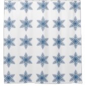 Blue Snowflake Showgordijn Douchegordijn (Voorkant)