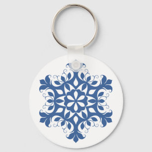 Blue Snowflake Sleutelhanger