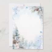 Blue Snowflake Snow in Love Winter Bridal Shower Kaart (Achterkant)