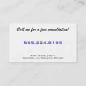 Blue Snowflake Snow Removal Service-Visitekaartjes Visitekaartje (Achterkant)